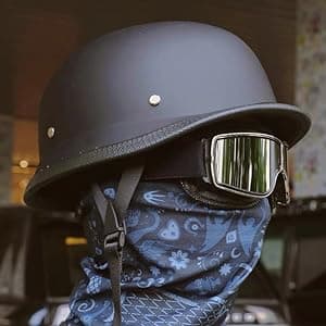 German Style Motorcycle Helmet,Adult Half Helmet Open Face DOT Approved, Motorcycle Cruiser Scooter Cool Helmet