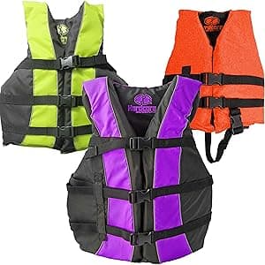 Hardcore Life Jacket 2 Pack Paddle Vest for Adults; Coast Guard Approved Type III PFD Life Vest Flotation Device; Jet ski, Wakeboard, Kayak; Ideal Extra Pontoon Boat Life Jacket