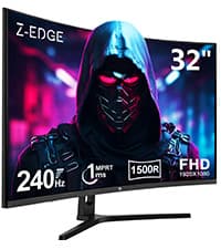 Z-Edge 24.5 inch 240Hz 165Hz 144Hz Gaming Monitor, FHD 1080p, MPRT 1ms, VA Monitor Gaming, 350nits, 16.7M Colors, 5000:1 Contrast, UG25I Frameless Bezel, DP x1, HDMI x2