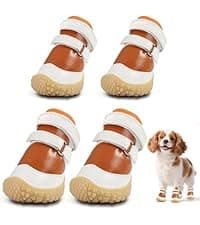 Dog Shoes for Small Dogs, Breathable Dog Boots Paw Protector for Hot Pavement Winter Snow, Dog Booties with Reflective Strips Rugged Anti-Slip Sole for Hardwood Floors Walking Army Green Size 3