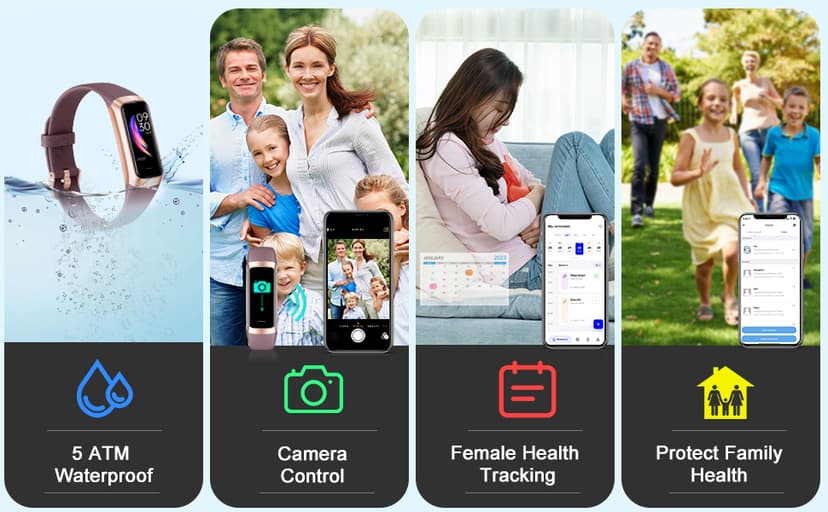 Fitness Tracker with 24/7Heart Rate, Blood Pressure, Sleep Tracking, Calorie, Activity Tracker with 1.1" AMOLED Color Screen, Waterproof Step Tracker for Android iPhones Women Men