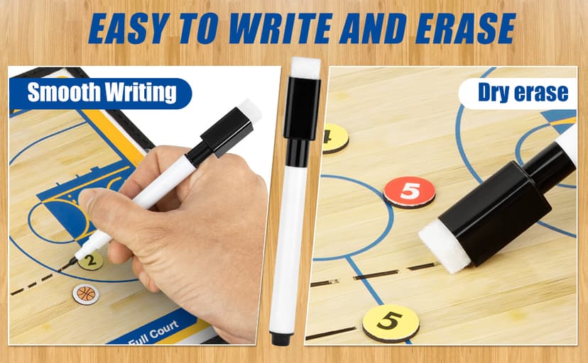 Basketball Coaching Board Coaches Clipboard Tactical Magnetic Board Kit with Dry Erase, Marker Pen and Zipper Bag (Basketball Board) (Basketball Coaching Board) (Basketball Coaching Board)