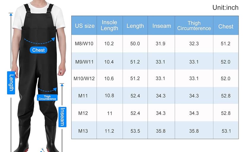 YAOYAO LAND Fishing Waders with Boots for Men Waterproof Wader PVC Waterproof Wader Ideal for Fly Fishing