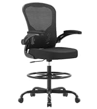 Office Chair, Ergonomic Desk Chairs 330LBS Capacity High Back Mesh Computer Chair with Flip-up Armrests, Comfy Work Chair with Adjustable Lumbar Support, Rolling Chair