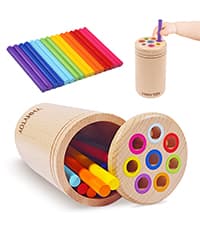 Montessori Toys for 1+ Year Old, Toddler 18 Month Old Toy Color Sorting Preschool Learning Activities, Fine Motor Skills Sensory Toys for Toddlers 1-3, 1 2 3 Year Old Girl Boy Baby Gifts