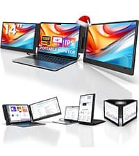 KYY Portable Monitor 15.6inch 1080P FHD USB-C, HDMI Computer Display HDR IPS Gaming Monitor w/Premium Smart Cover & Screen Protector, Speakers, for Laptop PC MAC Phone PS4 Xbox Switch