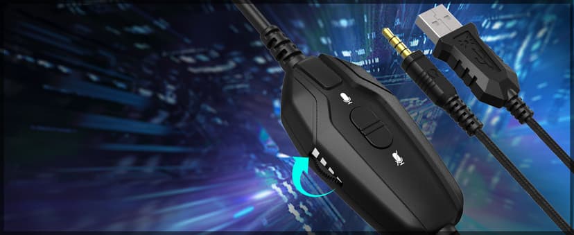 Gaming Headset for PS4, Xbox One, PC, PS5, Laptop, Mac, Nintendo Switch, 3.5MM Noise Cancelling Over Ear Headphones with Mic, Bass Surround, Soft Memory Earmuffs (Black)