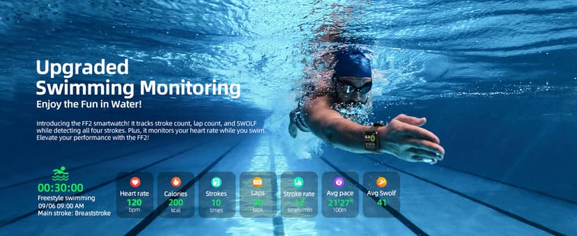 Parsonver Parsonver Smart Watch, 5ATM Waterproof Watch for Swimming, Fitness Activity Tracker with 110+ Sports Modes, Heart Rate/Sleep/SpO2/Calories Monitor, Pedometer, Fitness Watch for Android & iPhone, Black