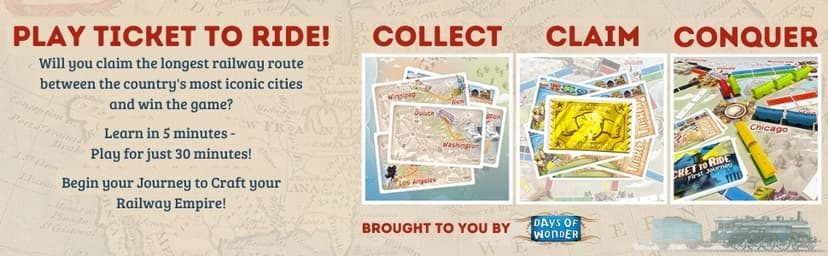 Asmodee Ticket to Ride First Journey Board Game - Fun and Easy for Young Explorers! Train Strategy Game, Family Game for Kids & Adults, Ages 6+, 2-4 Players, 15-30 Min Playtime