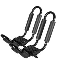 FORWODE Premium Kayak Roof Rack, 2 Pair J-Bar Roof Rack, Folding Adjustable Rack, Heavy Duty Kayak Roof Carrier 2 Kayak, Canoe, SUV, Surfboard on SUV, Car and Truck Crossbar