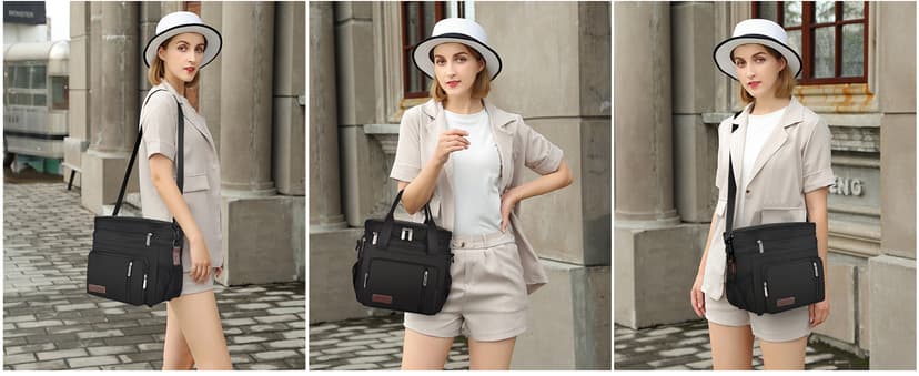 MIYCOO Lunch Bag & Lunch Box for Men Women, Double Deck Leakproof Insulated Soft Large Adult Camping Cooler bag for Work, Beach, Picnic, Travel (Black, 15L)