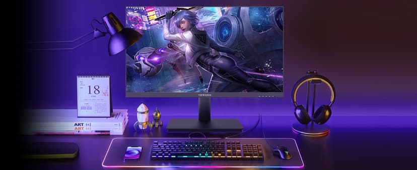 Viewedge 24 Inch Gaming Monitor with 240Hz, VA 1ms, FHD 1080p and HDR 10 PC Computer Monitor with 110% sRGB, Bluelight Filter, 2 HDMI & 1 DP Port, Support Adaptive Sync and Wall Mounted