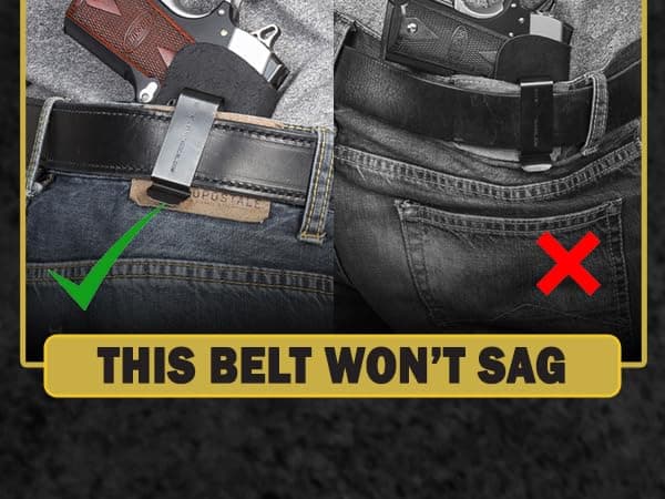 Relentless Tactical The Ultimate Leather Gun Belt | Made in USA | Concealed Carry EDC Belt for Men