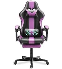 Ferghana Gaming Chairs with Footrest,Computer Game Chair,Massage Gaming Chairs,Christmas,Xmas Gift,PC Gaming Chairs for Adults Teens for Gaming Live Streaming Room(Pink,Racing Version)