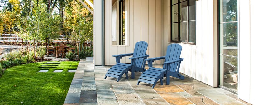 SERWALL Folding Adirondack Chair, HDPE Adirondack Chairs Set of 2, Plastic Outdoor Chairs- Looks Exactly Like Real Wood- Navy