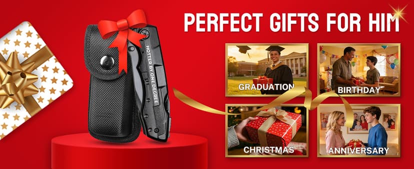 Graduation for Him Gifts, “HOTTER BY ONE DEGREE” Multitool Knife, Practical College Graduation Decorations 2026, Masters Degree Grad Gifts, Gift for Son Graduate Students Camping, Hiking, Fishing B0GL3J9STK