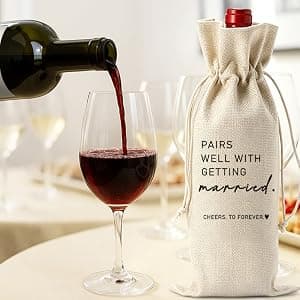 Wedding Party Decorations Getting Engaged Wine Accessory Sets Champagne Bottle Wraps Bags Married Wine Bag Married Gifts for Couples Mr Mrs Marriage Honeymoon Gift B0FMFMHK42