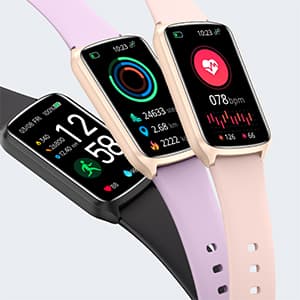 Amzhero Health Fitness Tracker with 24/7 Heart Rate, Blood Oxygen, Blood Pressure, Sleep Tracker, 5ATM Waterproof Activity Trackers with Step Tracker, Pedometer (S & L Bands Included)