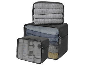 Extra Large 50L Travel Backpack Carry On Flight Approved, Luggage Backpack with Shoes Pouch, Suitcase Backpacks With 3 Packing Cubes, Personal Item Travel Bag, Black