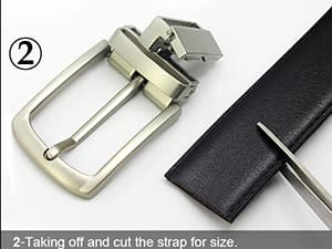 DOOPAI Reversible Leather Belt for Men 1.25" - Dual Sided Dress and Casual Belt, Trim to Fit, 2 Styles in One Belt