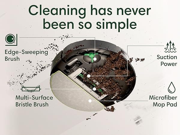 iRobot Roomba 105 Combo Robot Vacuum & Mop - Easy to use, Intense Power-Lifting Suction, LiDAR Navigation, Multiple Cleaning Modes, Avoids Mopping Carpets, Self-Charging