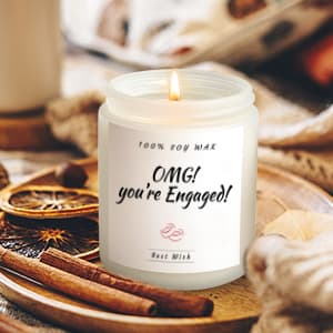 Engagement Gifts for Couples Women, Cool Wine Engaged Tumbler Gift Set Newly Presents for his and her him Fiance Fiancee Friend, Girlfriend Boyfriend Ideas with Straws, Socks, Candle & Greeting Card