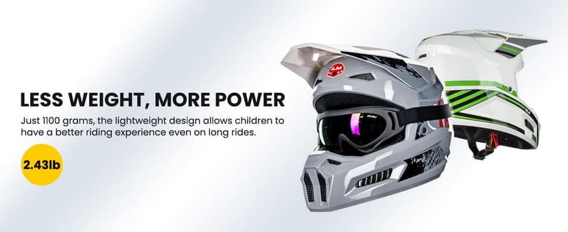 ILM Youth Dirt Bike Helmets Kids ATV Helmet Motorcross BMX Off Road Motorbike with Goggles Gloves Mask DOT Model MT601Y (Matte Black, Youth-XLarge)