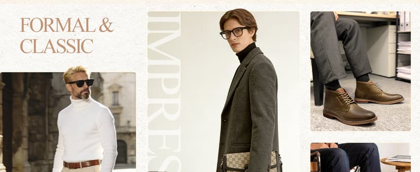 Arkbird Mens Chukka Boots, Genuine Suede Leather Classic Fashion Casual Ankle Lace-up Dress Boots for Men