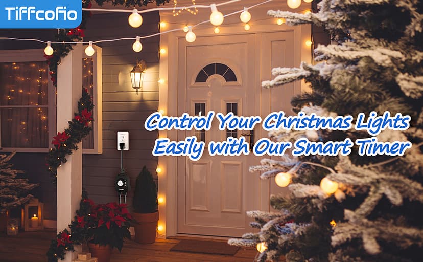 TiFFCOFiO Outdoor Timer Outlet, 24 Hour Mechanical Outdoor Timer for Pool Pump, Outdoor Light Timer Waterproof, 2 Grounded Outlets for Home and Garden, 15A 1/2HP, Heavy Duty, CSA Listed (1 Pack)