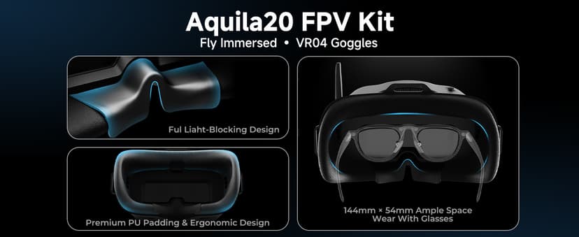 BETAFPV Aquila20 FPV Kit with Altitude Hold Stable Hover, LiteRadio 4 SE Radio Transmitter, VR04 FPV Goggles DVR Supported, 3 Modes 2S Propulsion System Drone RTF for FPV Beginner Fly Indoor Outdoor