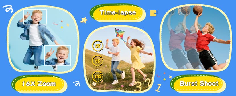 Kids Instant Digital Cameras for Boys and Girls, 1080P HD Dual-Lens Selfie Digital Camera with Print Paper & 32G Card, Christmas Birthday Gifts Toys for Toddler and Teenagers Age 3-16 Years Old