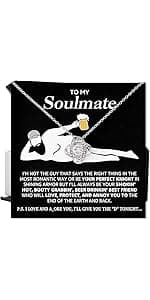 To My Soulmate Necklace For Women, Funny Gifts For Girlfriend, Personalized Christmas Presents For Girlfriend, Best Birthday Meaningful Gift Ideas For Wife, Women Romantic Jewelry For Her Anniversary