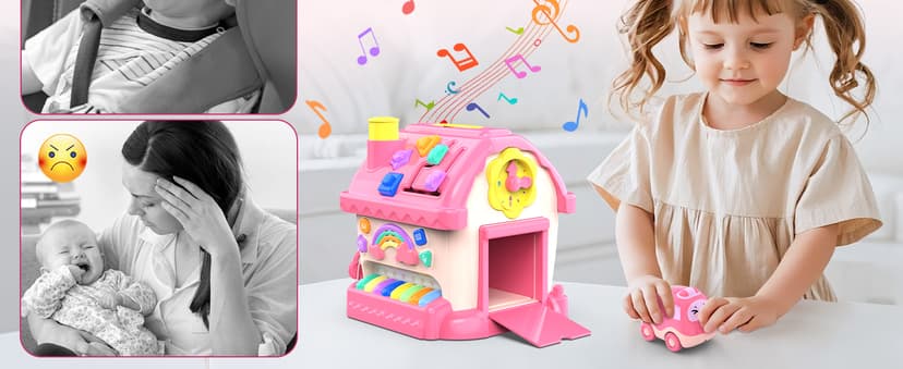 Montessori Toys for 1 Year Old Girl Gifts, 12-in-1 Musical House Toddler Learning Toys for 1-2, 1st First Birthday Gifts for Girls and Boys Baby 6-12 12-18 6-24 Months