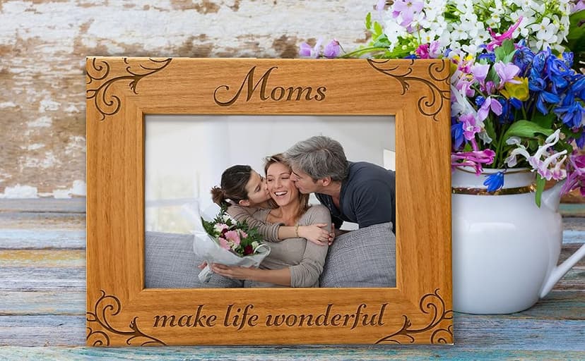 CEDAR CRATE MARKET Grandparent Gifts, Grandparent Picture Frame - Laser Engraved Natural Alder Wood Horizontal Photo Frame, Easel Back, Wall Mount Fits 5x7 Horizontal Portrait Sentimental Gift