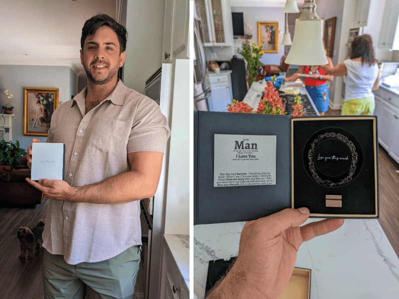 Love You This Much Steel Twist Bracelet for Him - Birthday & Wedding Gift for Husband, Boyfriend, or Fiance