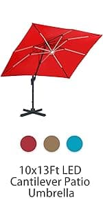Sunnyglade 7.5' Patio Umbrella Outdoor Table Market Umbrella with Push Button Tilt/Crank, 6 Ribs (Tan)