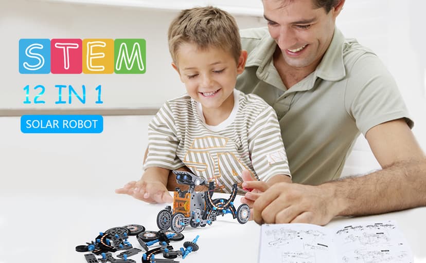 AESGOGO STEM Projects 12-in-1 Creation Solar Robot Kit,Science Experiments Toys Gifts for Kids Ages 8-12,Educational DIY Building Robotics Kit for 8 9 10 11 12 13 14 15 Year Old Boys Girls Teens