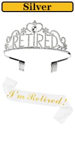 JETKONG Retirement Party Decorations Retired Tiara/Crown, Retired Sash for Women Retirement Gifts, Retirement Party Supplies, Gifts, Favors (Rose Gold) B0B2R3G8NG