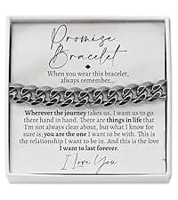 Love You This Much Promise Cuban Bracelet, Romantic Gift for Boyfriend, Appreciation Gift for Boyfriend, Cute Small Gift for Boyfriend, Thoughtful Boyfriend