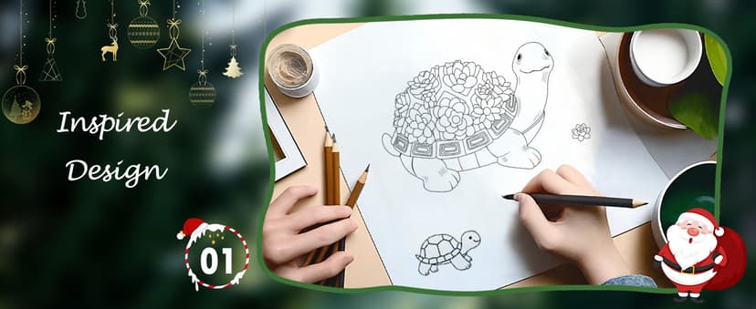 Nacome Solar Garden Outdoor Statues Turtle with Succulent and 7 LED Lights - Lawn Decor Tortoise Statue for Patio, Balcony, Yard Ornament - Unique Housewarming Gifts