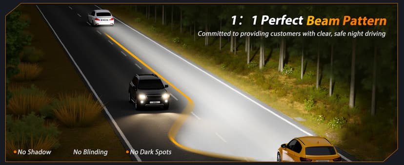 Termitor H11 9005 Light Bulbs Combo, 180000LM 1600% High and Low Beam Bulbs, 6500K White, 1:1 Mini Size H8/H9 HB3 Fog Light, 10 Years Lifespan, Plug and Play, Pack of 4.