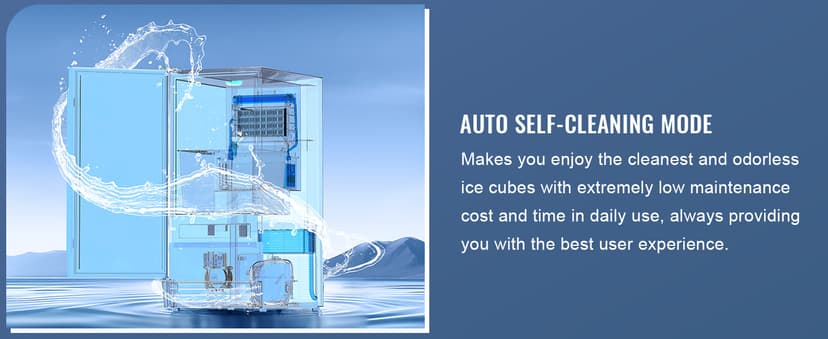 Commercial Under Counter Ice Maker Machine, 80 LBS/Day with 25 LBS Storage Bin, 15'' W Built-in & Freestanding Ice Maker, Auto-Cleaning, Ideal for Commercial Home Bar