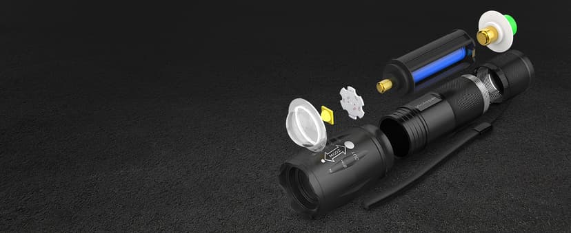 Victoper LED Flashlight 2 Pack, Bright Tactical Torch High Lumens with 5 Modes, Waterproof Zoomable Flash Light for Outdoor, Gifts for Men, Dorm Room Hunting Camping Essentials Gear for Guys