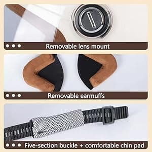 Retro 3/4 Motorcycle Half Helmets,DOT Approved Vintage Scooter Dirt-Bike Go-Kart Moped Electric Bicycle Light Quick Buckle Open Face ATV Helmet for Adult Men Women