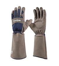 COOLJOB Thorn Proof Rose Pruning Garden Gloves for Men, Long Sleeve Padded Yard Work for Bush, Blackberry, Cactus, Heavy Duty/Puncture Resistant/Machine Washable, Large, Navy
