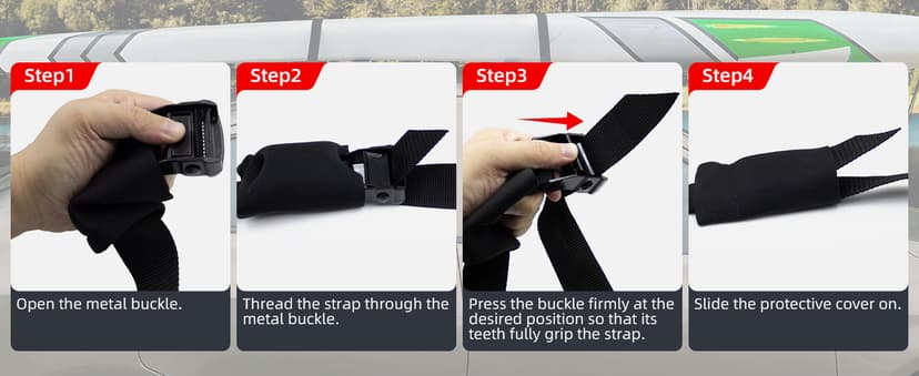 Abahub Soft Roof Rack Pads with 2 Tie Down Straps, 2 Tie Down Ropes, 2 Hood Loops and Storage Bag, for Surfboard, Kayak, Canoe, Heavy Duty Universal Car Roof Racks System