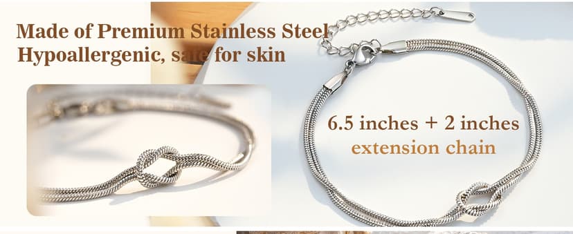 Birthday Christmas Mothers Day Jewelry Gifts Tarsus Love Knot Sister Bracelet for Women, Sisters Gifts from Sister B0F1YXBMQ7