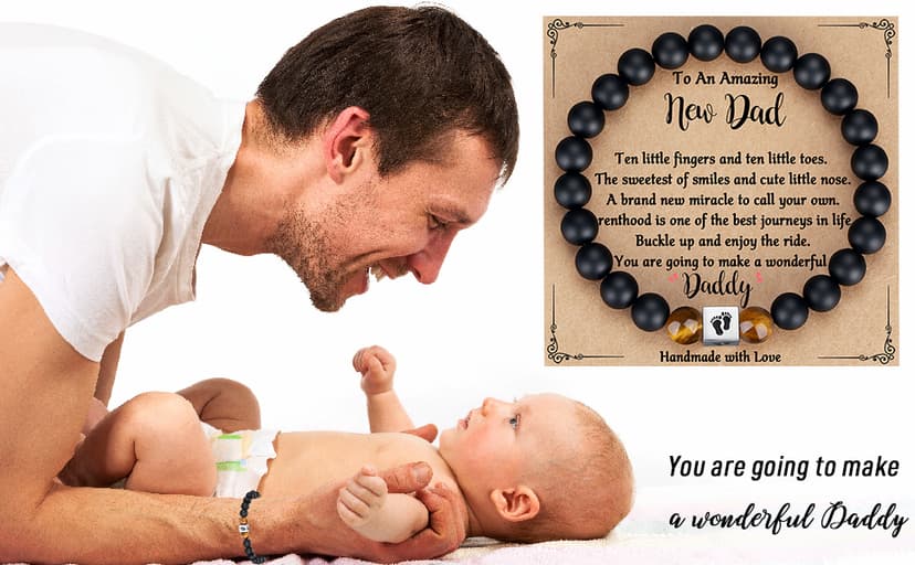 TONY & SANDY First Time Dad Gifts, Daddy to be Bracelet, New Dad Gifts for Men on Father's Birthday Christmas