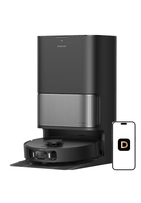DREAME L40 Ultra Gen 2 Robot Vacuum and Mop with 25,000Pa Suction, Extendable Side Brush and Mop, All-in-One Self-Emptying & Cleaning Dock, Voice & App Control, Black