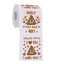 40th Birthday Gifts for Women, Men, Her, Him - Happy Prank Toilet Paper - 40th Birthday Decorations, Party Supplies Favors - 40 Years Old Funny Gag Gift Ideas, Novelty Bday Present for Friends, Family